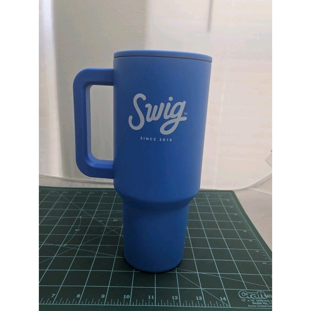 Swig Stainless Steel Tumbler with Handle 44oz Blue - No Straw